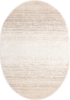 Ivory 4' 1 x 6' 3 Gemstone Oval Area Rug Polypropylene Contemporary Carpet Easy Clean Stain Resistant for Home Design Decorating for Sale at Rug Engine