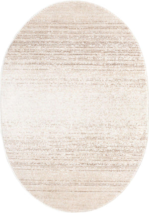 Ivory 4' 1 x 6' 3 Gemstone Oval Area Rug Polypropylene Contemporary Carpet Easy Clean Stain Resistant for Home Design Decorating for Sale at Rug Engine