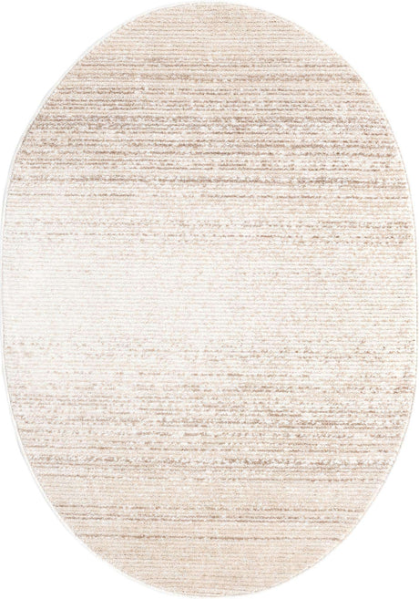 Ivory 4' 1 x 6' 3 Gemstone Oval Area Rug Polypropylene Contemporary Carpet Easy Clean Stain Resistant for Home Design Decorating for Sale at Rug Engine