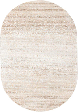 Ivory 5' 3 x 8' Gemstone Oval Area Rug Polypropylene Contemporary Carpet Easy Clean Stain Resistant for Home Design Decorating for Sale at Rug Engine