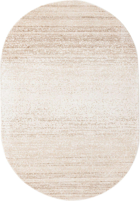 Ivory 5' 3 x 8' Gemstone Oval Area Rug Polypropylene Contemporary Carpet Easy Clean Stain Resistant for Home Design Decorating for Sale at Rug Engine