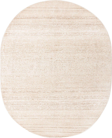 Ivory 7' 10 x 10' 2 Gemstone Oval Area Rug Polypropylene Contemporary Carpet Easy Clean Stain Resistant for Home Design Decorating for Sale at Rug Engine