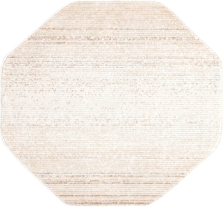Ivory 4' 1 x 4' 1 Gemstone Octagon Area Rug Polypropylene Contemporary Carpet Easy Clean Stain Resistant for Home Design Decorating for Sale at Rug Engine