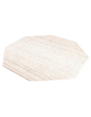 Ivory 4' 1 x 4' 1 Gemstone Octagon Area Rug Polypropylene Contemporary Carpet Easy Clean Stain Resistant for Home Design Decorating for Sale at Rug Engine