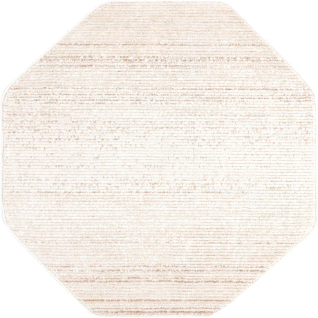 Ivory 4' 1 x 4' 1 Gemstone Octagon Area Rug Polypropylene Contemporary Carpet Easy Clean Stain Resistant for Home Design Decorating for Sale at Rug Engine