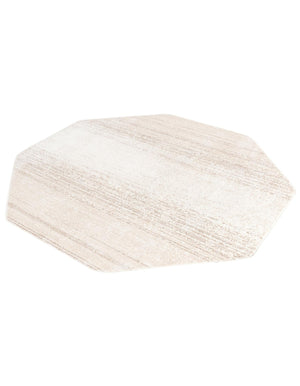 Ivory 7' 3 x 7' 3 Gemstone Octagon Area Rug Polypropylene Contemporary Carpet Easy Clean Stain Resistant for Home Design Decorating for Sale at Rug Engine