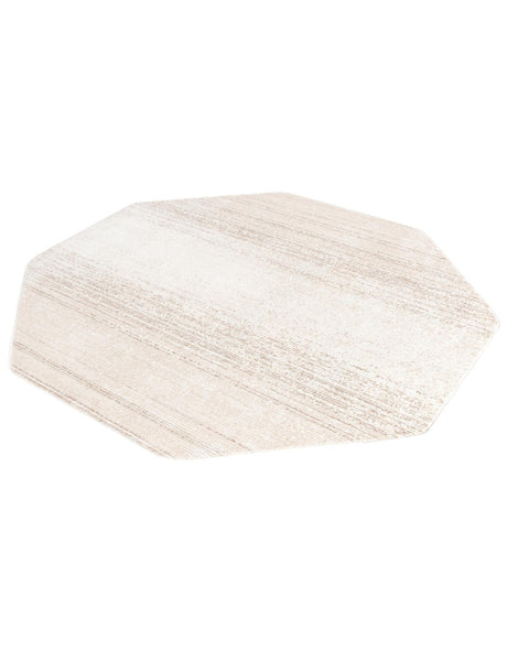 Ivory 7' 3 x 7' 3 Gemstone Octagon Area Rug Polypropylene Contemporary Carpet Easy Clean Stain Resistant for Home Design Decorating for Sale at Rug Engine
