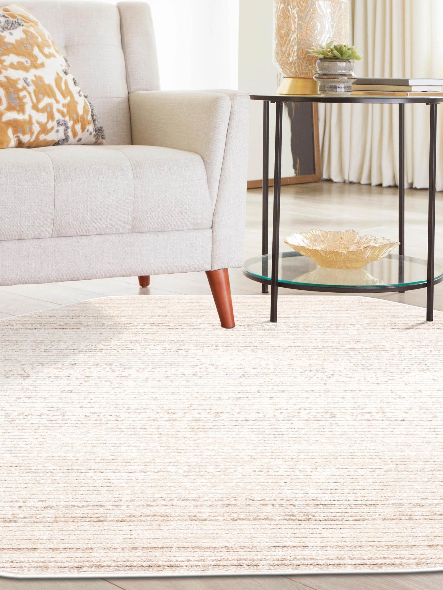 Ivory 4' 1 x 4' 1 Gemstone Octagon Area Rug Polypropylene Contemporary Carpet Easy Clean Stain Resistant for Home Design Decorating for Sale at Rug Engine