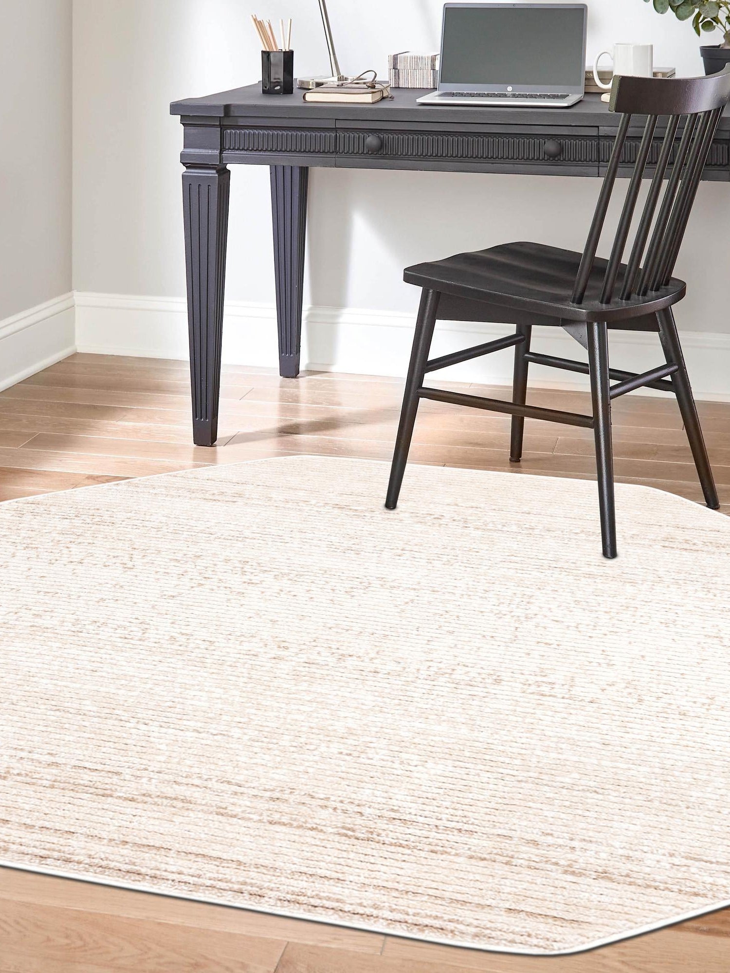 Ivory 4' 1 x 4' 1 Gemstone Octagon Area Rug Polypropylene Contemporary Carpet Easy Clean Stain Resistant for Home Design Decorating for Sale at Rug Engine