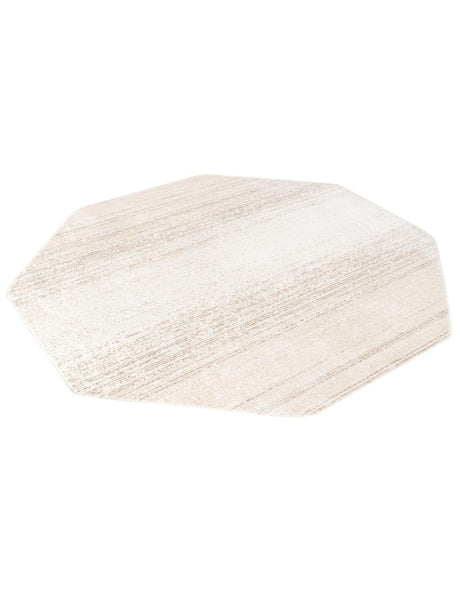 Ivory 7' 3 x 7' 3 Gemstone Octagon Area Rug Polypropylene Contemporary Carpet Easy Clean Stain Resistant for Home Design Decorating for Sale at Rug Engine
