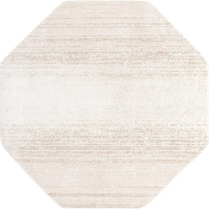Ivory 7' 3 x 7' 3 Gemstone Octagon Area Rug Polypropylene Contemporary Carpet Easy Clean Stain Resistant for Home Design Decorating for Sale at Rug Engine