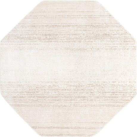 Ivory 7' 3 x 7' 3 Gemstone Octagon Area Rug Polypropylene Contemporary Carpet Easy Clean Stain Resistant for Home Design Decorating for Sale at Rug Engine