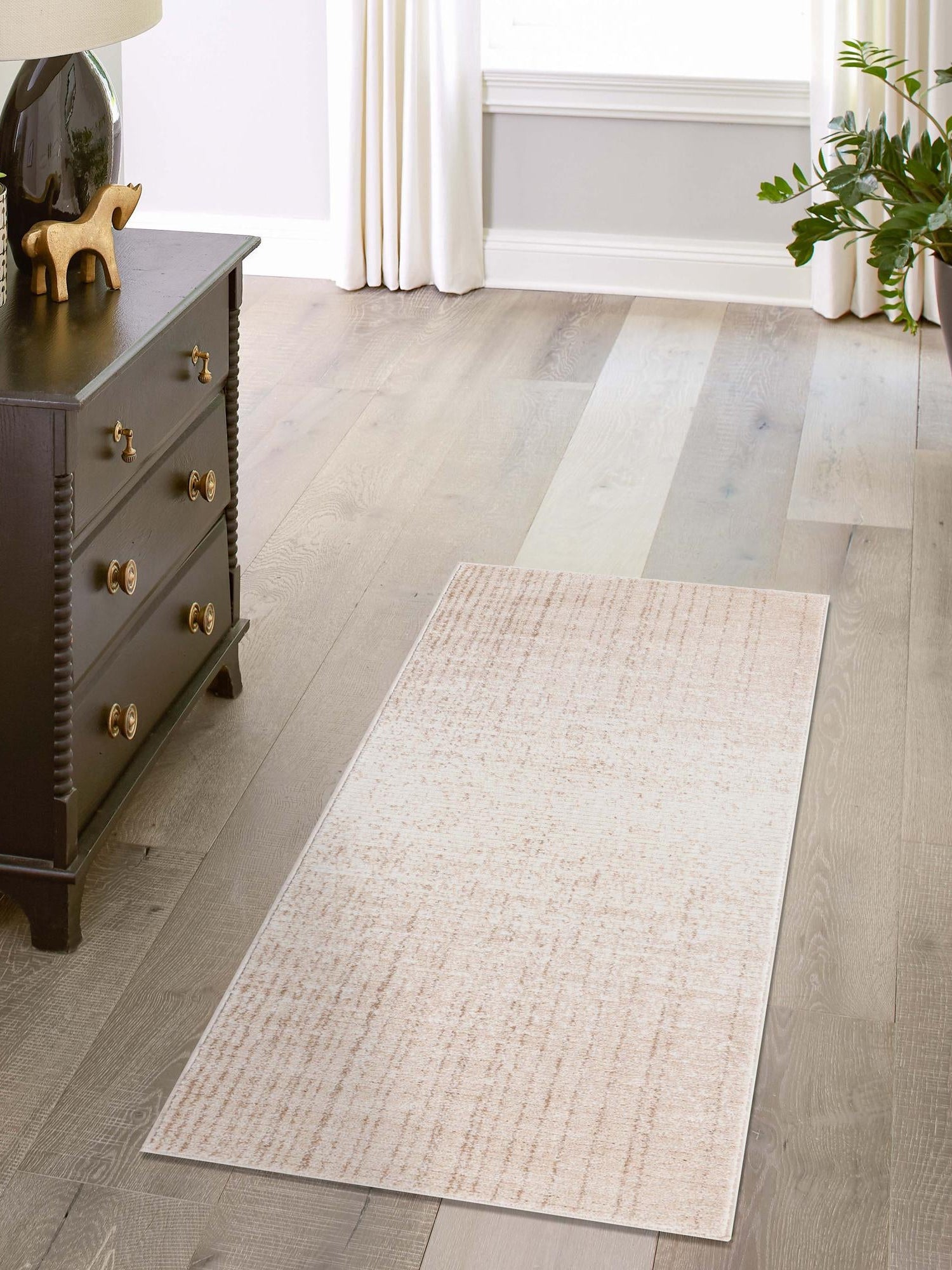 Ivory 2' 2 x 8' Gemstone Runner Area Rug Polypropylene Contemporary Carpet Easy Clean Stain Resistant for Home Design Decorating for Sale at Rug Engine