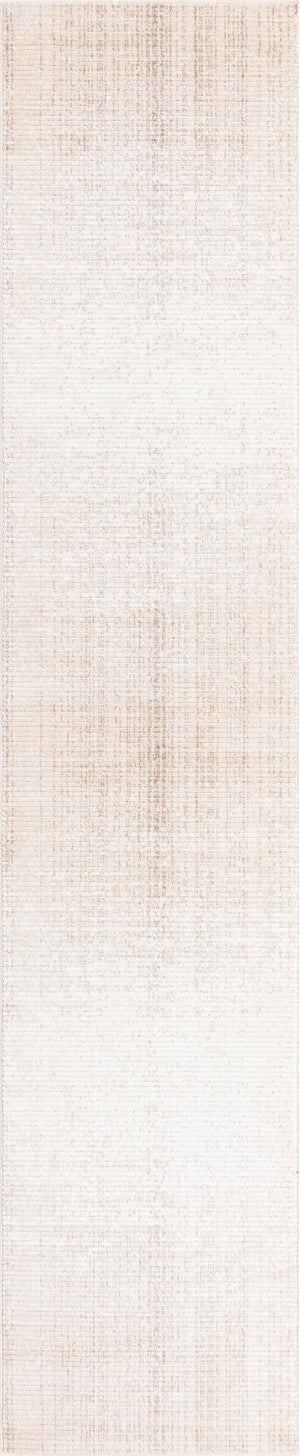 Ivory 2' 7 x 12' Gemstone Runner Area Rug Polypropylene Contemporary Carpet Easy Clean Stain Resistant for Home Design Decorating for Sale at Rug Engine