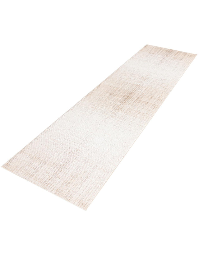 Ivory 2' 7 x 12' Gemstone Runner Area Rug Polypropylene Contemporary Carpet Easy Clean Stain Resistant for Home Design Decorating for Sale at Rug Engine