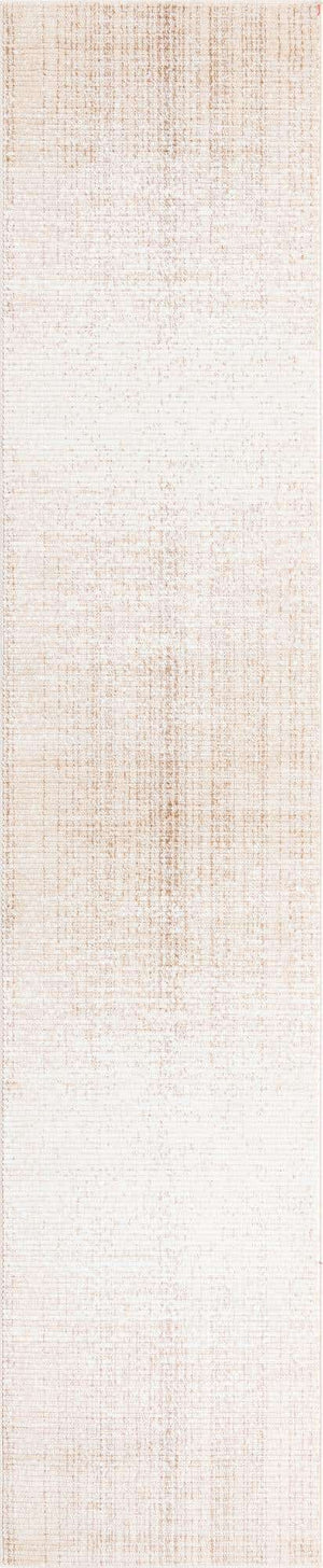 Ivory 2' 7 x 12' Gemstone Runner Area Rug Polypropylene Contemporary Carpet Easy Clean Stain Resistant for Home Design Decorating for Sale at Rug Engine