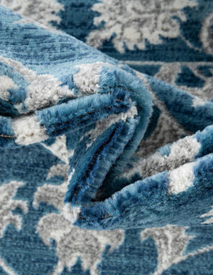 Blue 5' 3 x 5' 3 Boston Octagon Area Rug 55% Polypropylene & 45% Polyester Easy Clean Traditional Classical Carpet for Contemporary Living Dining Room Office Space for Sale at Rug Engine