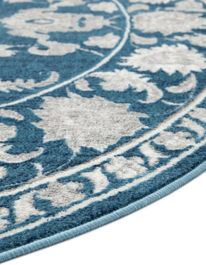 Blue 3' 3 x 5' 3 Boston Oval Area Rug 55% Polypropylene & 45% Polyester Easy Clean Traditional Classical Carpet for Contemporary Living Dining Room Office Space for Sale at Rug Engine