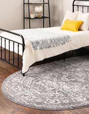 Gray 3' 3 x 5' 3 Boston Oval Area Rug 55% Polypropylene & 45% Polyester Easy Clean Traditional Classical Carpet for Contemporary Living Dining Room Office Space for Sale at Rug Engine