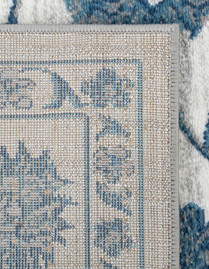 White Blue 5' 3 x 5' 3 Boston Octagon Area Rug 55% Polypropylene & 45% Polyester Easy Clean Traditional Classical Carpet for Contemporary Living Dining Room Office Space for Sale at Rug Engine