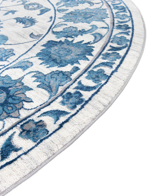 White Blue 3' 3 x 5' 3 Boston Oval Area Rug 55% Polypropylene & 45% Polyester Easy Clean Traditional Classical Carpet for Contemporary Living Dining Room Office Space for Sale at Rug Engine