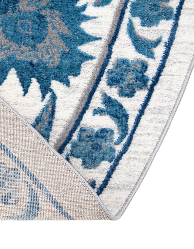 White Blue 3' 3 x 5' 3 Boston Oval Area Rug 55% Polypropylene & 45% Polyester Easy Clean Traditional Classical Carpet for Contemporary Living Dining Room Office Space for Sale at Rug Engine