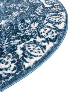 Blue 5' 3 x 8' Boston Oval Area Rug 55% Polypropylene & 45% Polyester Easy Clean Traditional Classical Carpet for Contemporary Living Dining Room Office Space for Sale at Rug Engine