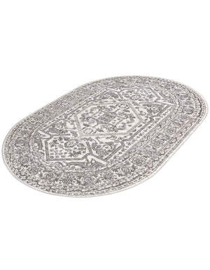 White 5' 3 x 8' Boston Oval Area Rug 55% Polypropylene & 45% Polyester Easy Clean Traditional Classical Carpet for Contemporary Living Dining Room Office Space for Sale at Rug Engine