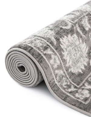 Gray 5' 3 x 5' 3 Boston Octagon Area Rug 55% Polypropylene & 45% Polyester Easy Clean Traditional Classical Carpet for Contemporary Living Dining Room Office Space for Sale at Rug Engine