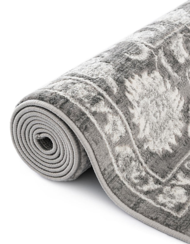 Gray 5' 3 x 5' 3 Boston Octagon Area Rug 55% Polypropylene & 45% Polyester Easy Clean Traditional Classical Carpet for Contemporary Living Dining Room Office Space for Sale at Rug Engine