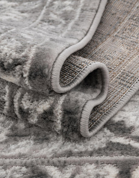 Gray 5' 3 x 5' 3 Boston Octagon Area Rug 55% Polypropylene & 45% Polyester Easy Clean Traditional Classical Carpet for Contemporary Living Dining Room Office Space for Sale at Rug Engine