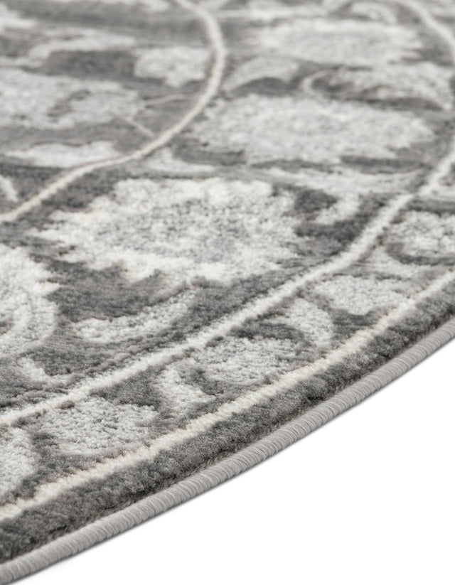 Gray 5' 3 x 8' Boston Oval Area Rug 55% Polypropylene & 45% Polyester Easy Clean Traditional Classical Carpet for Contemporary Living Dining Room Office Space for Sale at Rug Engine