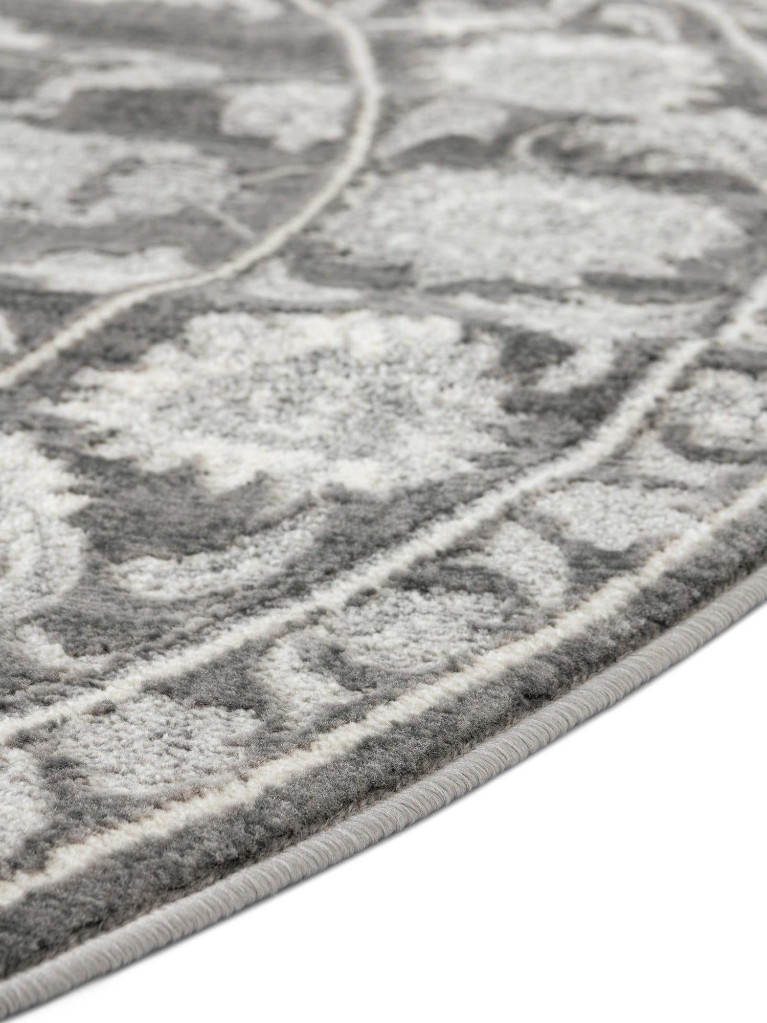 Gray 3' 3 x 5' 3 Boston Oval Area Rug 55% Polypropylene & 45% Polyester Easy Clean Traditional Classical Carpet for Contemporary Living Dining Room Office Space for Sale at Rug Engine