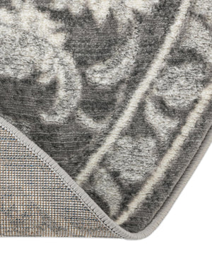 Gray 5' 3 x 8' Boston Oval Area Rug 55% Polypropylene & 45% Polyester Easy Clean Traditional Classical Carpet for Contemporary Living Dining Room Office Space for Sale at Rug Engine