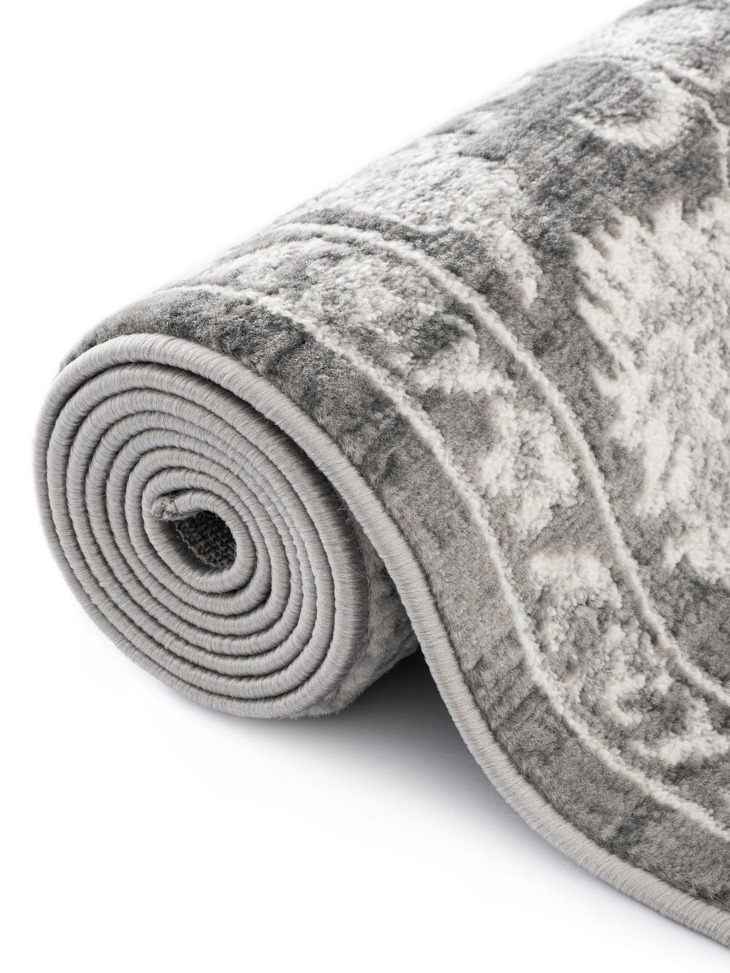 Gray 3' 3 x 5' 3 Boston Oval Area Rug 55% Polypropylene & 45% Polyester Easy Clean Traditional Classical Carpet for Contemporary Living Dining Room Office Space for Sale at Rug Engine