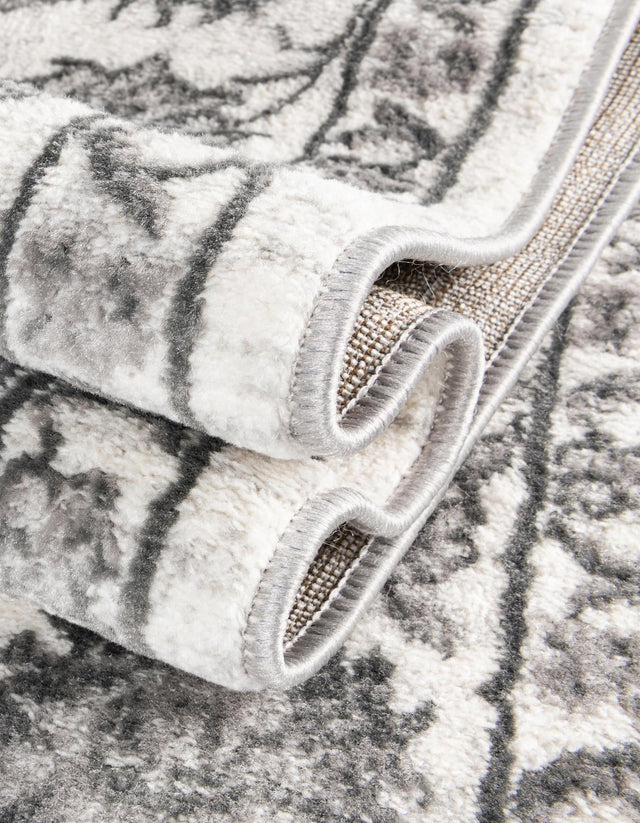 white Gray 5' 3 x 5' 3 Boston Octagon Area Rug 55% Polypropylene & 45% Polyester Easy Clean Traditional Classical Carpet for Contemporary Living Dining Room Office Space for Sale at Rug Engine