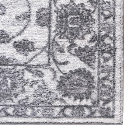 white Gray 5' 3 x 5' 3 Boston Square Area Rug 55% Polypropylene & 45% Polyester Easy Clean Traditional Classical Carpet for Contemporary Living Dining Room Office Space for Sale at Rug Engine