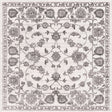 white Gray 5' 3 x 5' 3 Boston Square Area Rug 55% Polypropylene & 45% Polyester Easy Clean Traditional Classical Carpet for Contemporary Living Dining Room Office Space for Sale at Rug Engine