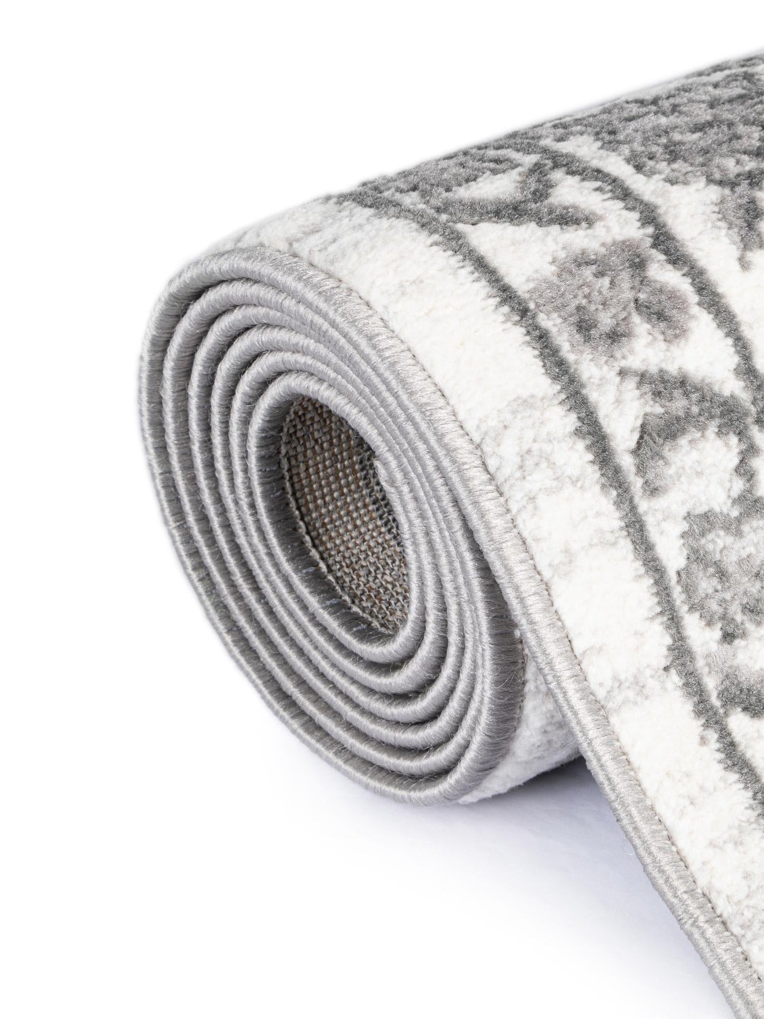 White Gray 3' 3 x 5' 3 Boston Oval Area Rug 55% Polypropylene & 45% Polyester Easy Clean Traditional Classical Carpet for Contemporary Living Dining Room Office Space for Sale at Rug Engine