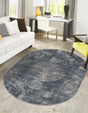 Blue 5' 3 x 8' Portland Oval Area Rug 85% Polypropylene & 15% Polyester Vintage Distressed Traditional Carpet for Home Decor for Sale at Rug Engine
