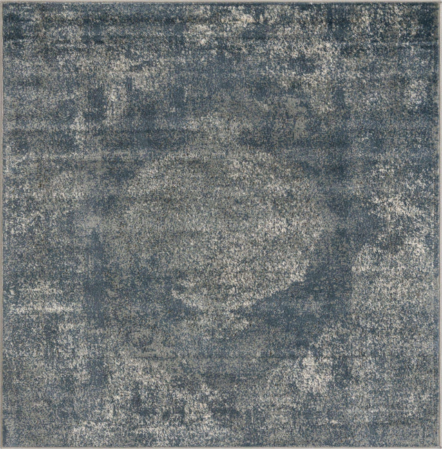 Blue 5' 3 x 5' 3 Portland Square Area Rug 85% Polypropylene & 15% Polyester Vintage Distressed Traditional Carpet for Home Decor for Sale at Rug Engine