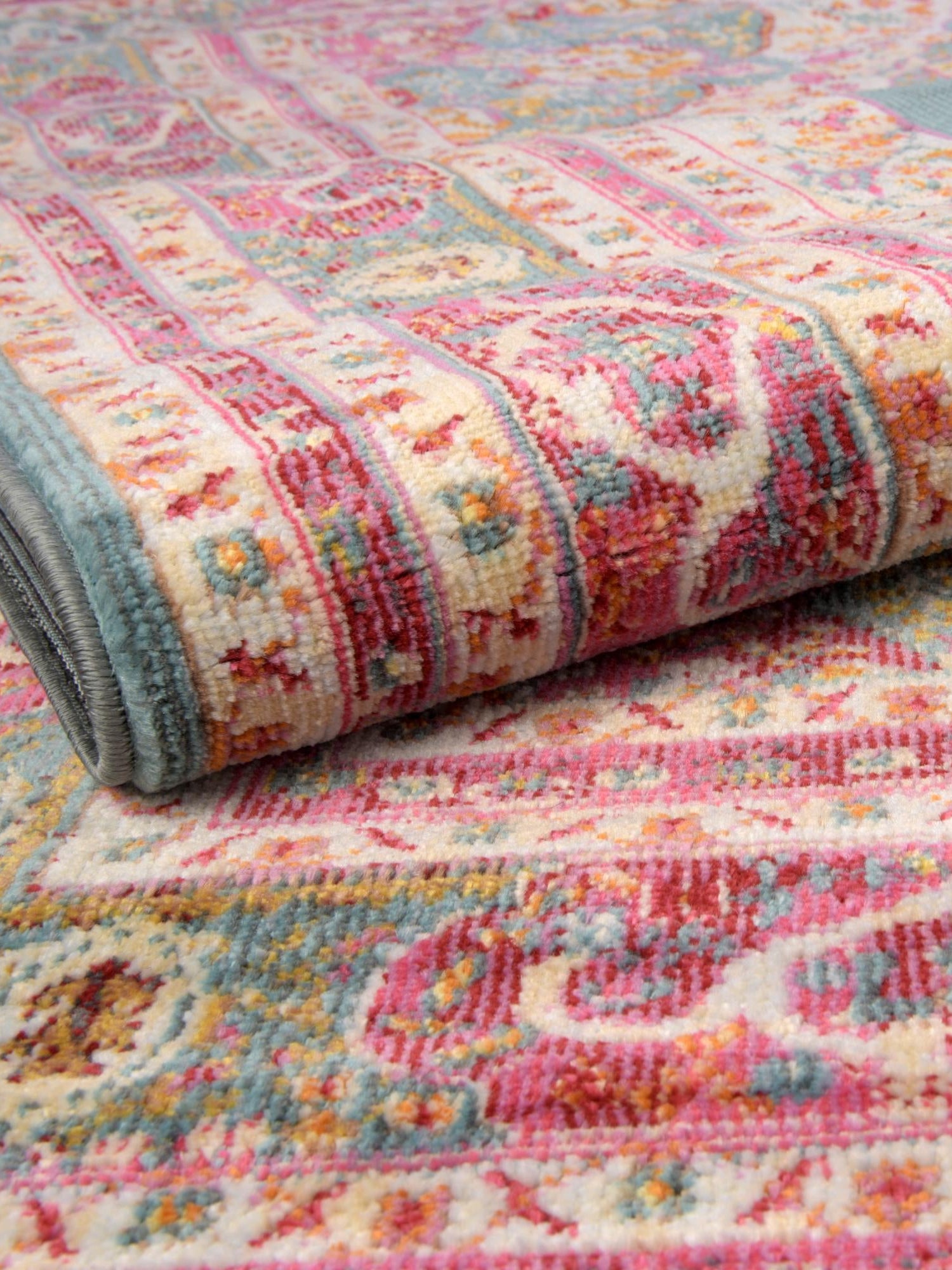 Turquoise 8' x 8' Baracoa Square Area Rug 100% Polypropylene Distressed Vintage Living Dining Room Office Traditional Carpet for Sale at Rug Engine