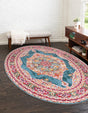 Turquoise 3' 3 x 5' 3 Baracoa Oval Area Rug 100% Polypropylene Distressed Vintage Living Dining Room Office Traditional Carpet for Sale at Rug Engine