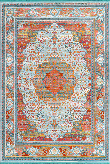 Light Blue 10' x 14' Baracoa Rectangle Area Rug 100% Polypropylene Distressed Vintage Living Dining Room Office Traditional Carpet for Sale at Rug Engine