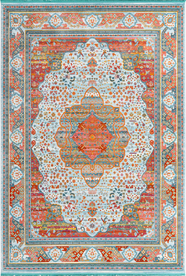 Light Blue 10' x 14' Baracoa Rectangle Area Rug 100% Polypropylene Distressed Vintage Living Dining Room Office Traditional Carpet for Sale at Rug Engine