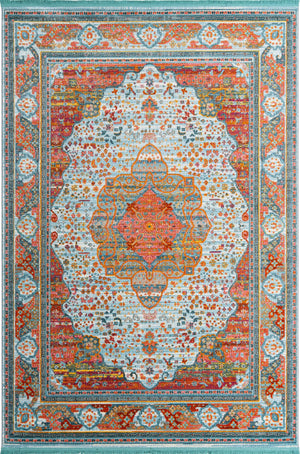 Light Blue 7' 1 x 10' Baracoa Rectangle Area Rug 100% Polypropylene Distressed Vintage Living Dining Room Office Traditional Carpet for Sale at Rug Engine
