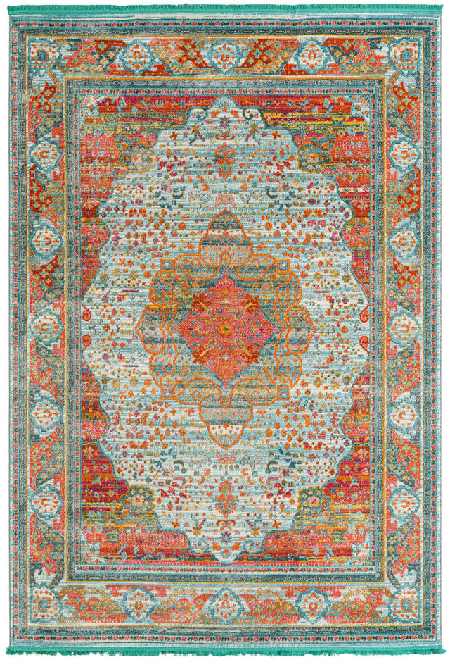Light Blue 7' 1 x 10' Baracoa Rectangle Area Rug 100% Polypropylene Distressed Vintage Living Dining Room Office Traditional Carpet for Sale at Rug Engine