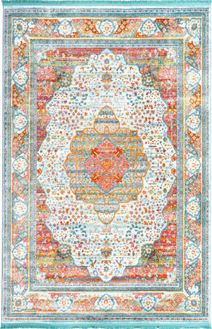 Light Blue 6' x 9' Baracoa Rectangle Area Rug 100% Polypropylene Distressed Vintage Living Dining Room Office Traditional Carpet for Sale at Rug Engine
