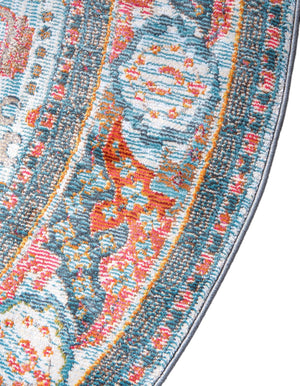 Light Blue 3' 3 x 5' 3 Baracoa Oval Area Rug 100% Polypropylene Distressed Vintage Living Dining Room Office Traditional Carpet for Sale at Rug Engine