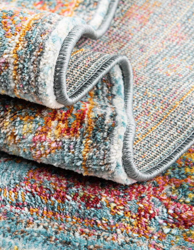 Light Blue 5' x 8' Baracoa Oval Area Rug 100% Polypropylene Distressed Vintage Living Dining Room Office Traditional Carpet for Sale at Rug Engine